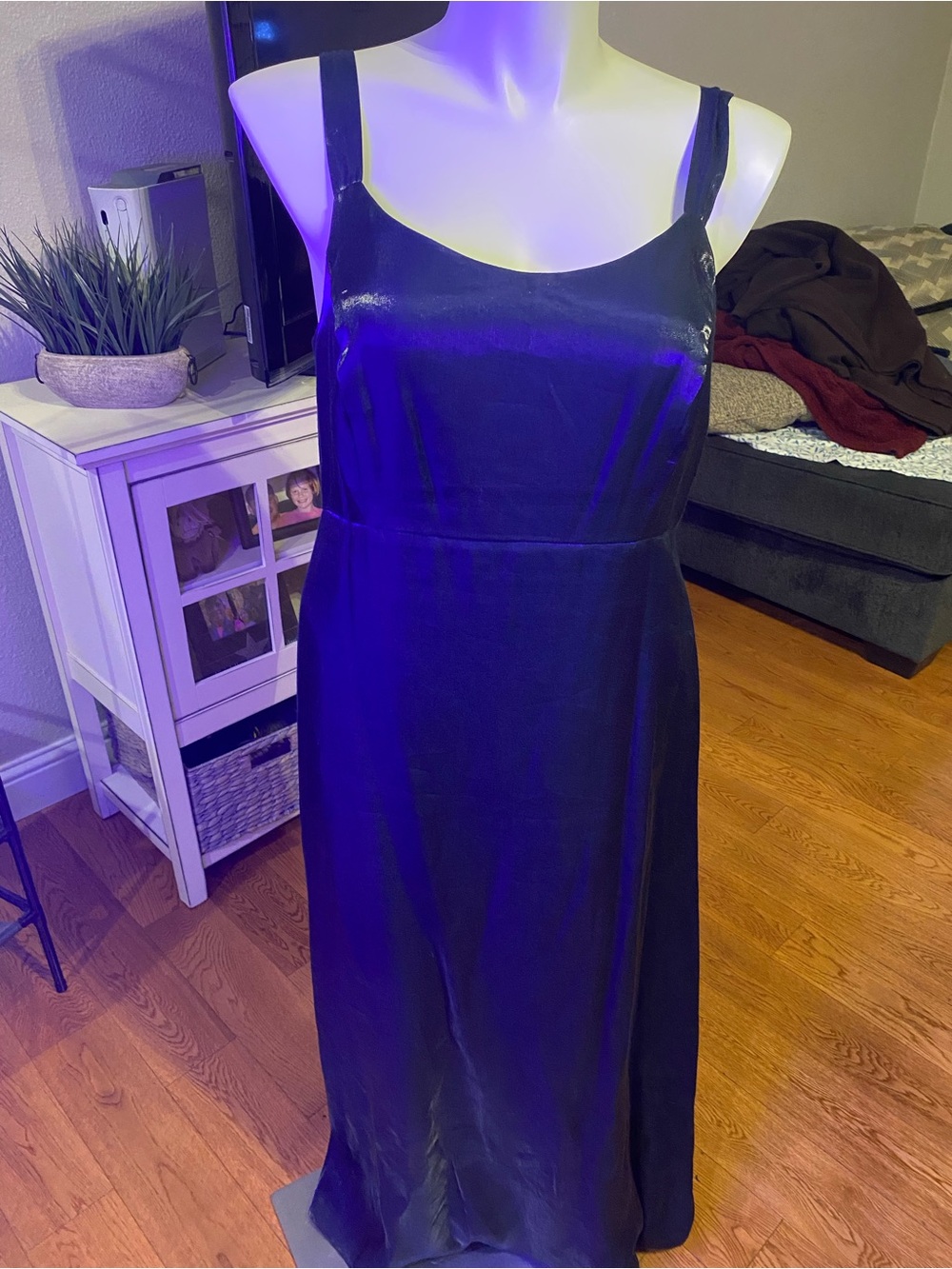 Title: VTG 90s Onyx Nite Blue Shimmer Formal Maxi Dress Womens Size 18 Made in U